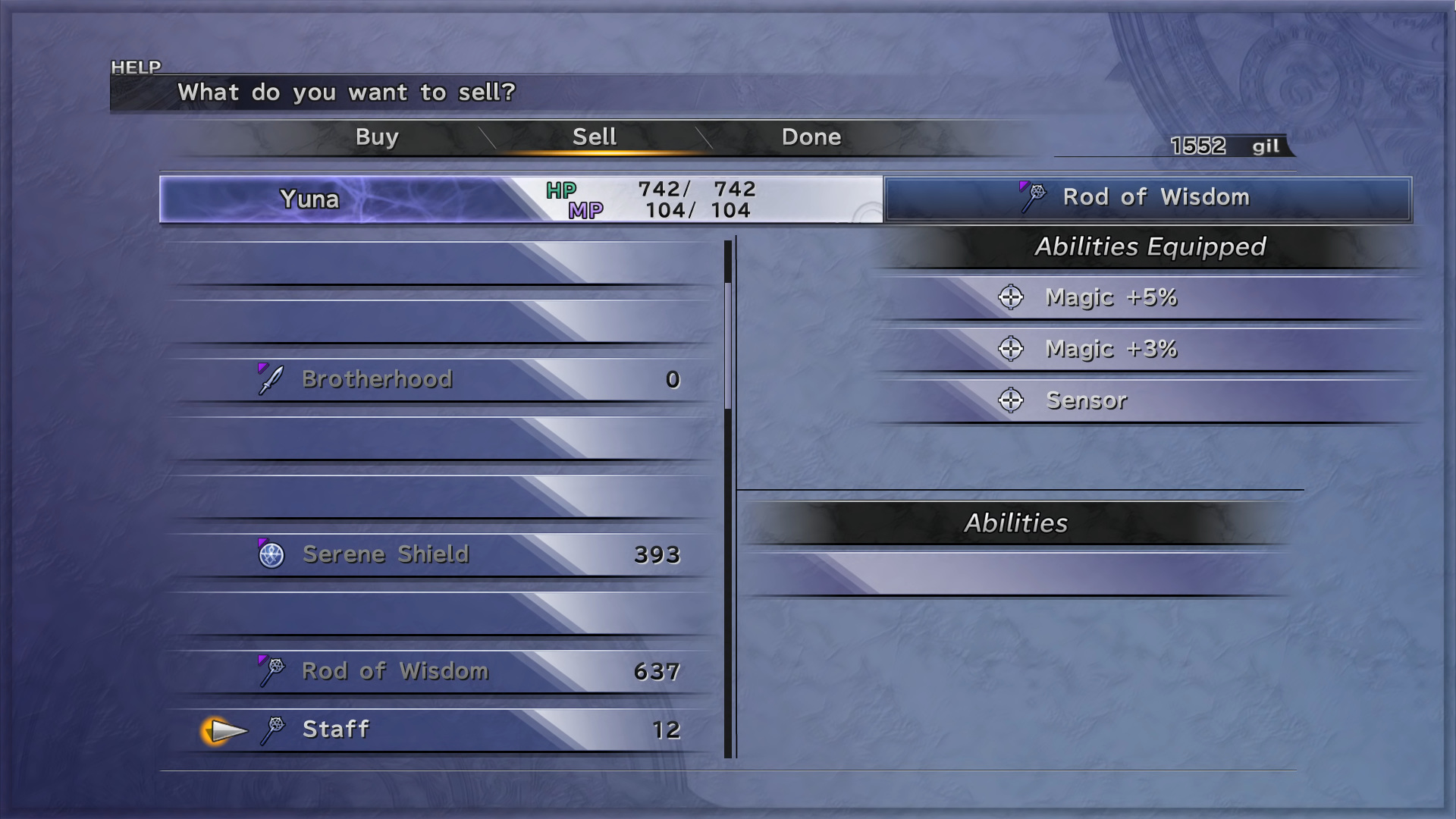 Final Fantasy X  Game UI Database